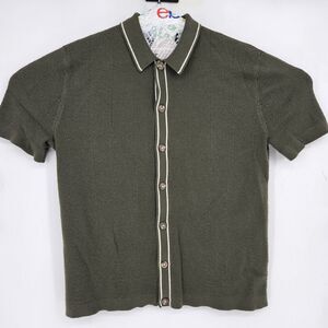 AOR‎ Art of Rhetoric Shirt Mens Small Short Sleeve Polo Sweater Retro Green
